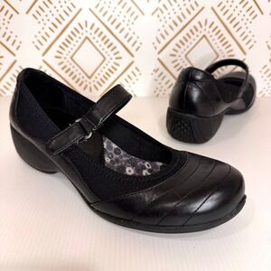 Naturalizer Black Leather Mary Jane Comfort Wedge Shoes Women 8.5 Whimsigoth y2k